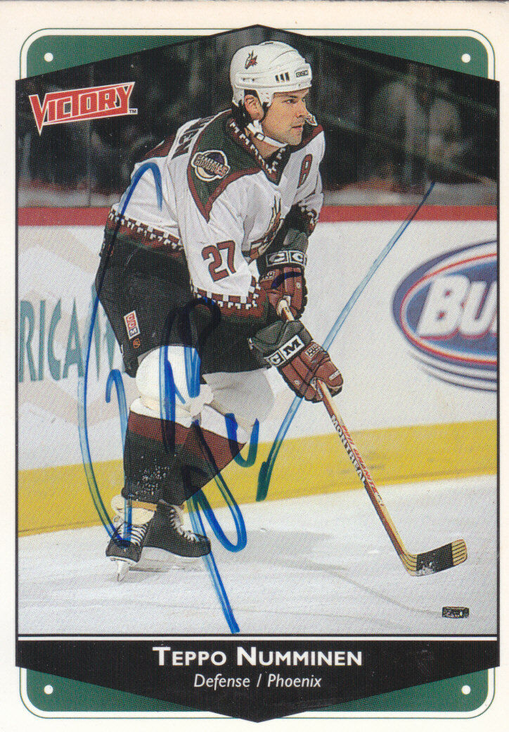 Teppo Numminen Autograph 99-00 Victory Coyotes Card Sabres - Jets