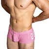 Men's sexy simple boxer briefs solid color button convex bag boxer briefs