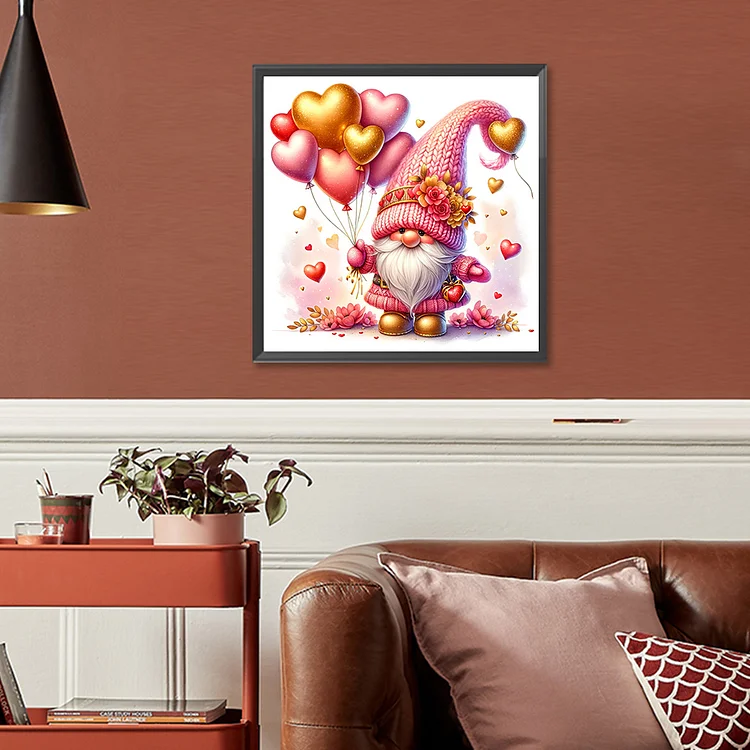 Diamond Painting - Full Round - Valentines Day Gnome(30*30cm)-1117916.05