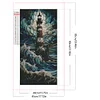 (40*80cm)Lighthouse in the Storm - Round AB Drill Diamond Painting