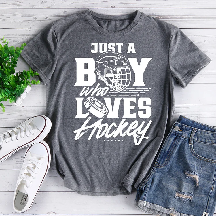 Just A Boy Who Loves Hockey T-Shirt-07830-Annaletters
