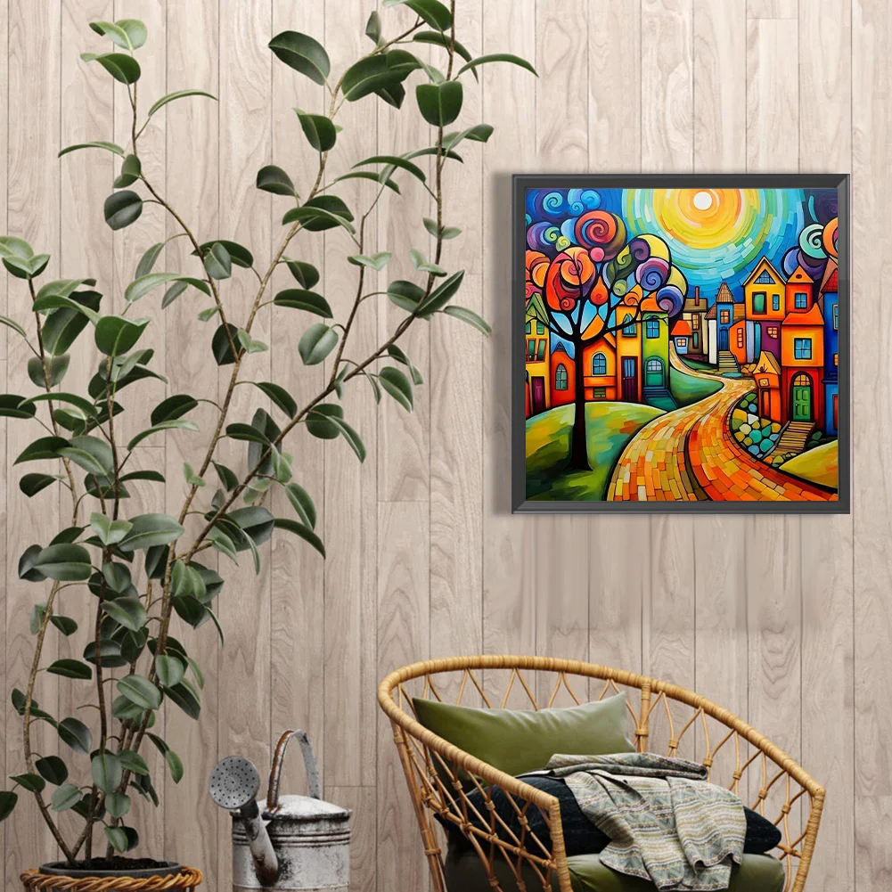 Diamond Painting - Full Round Drill - Colorful House(Canvas|40*40cm)
