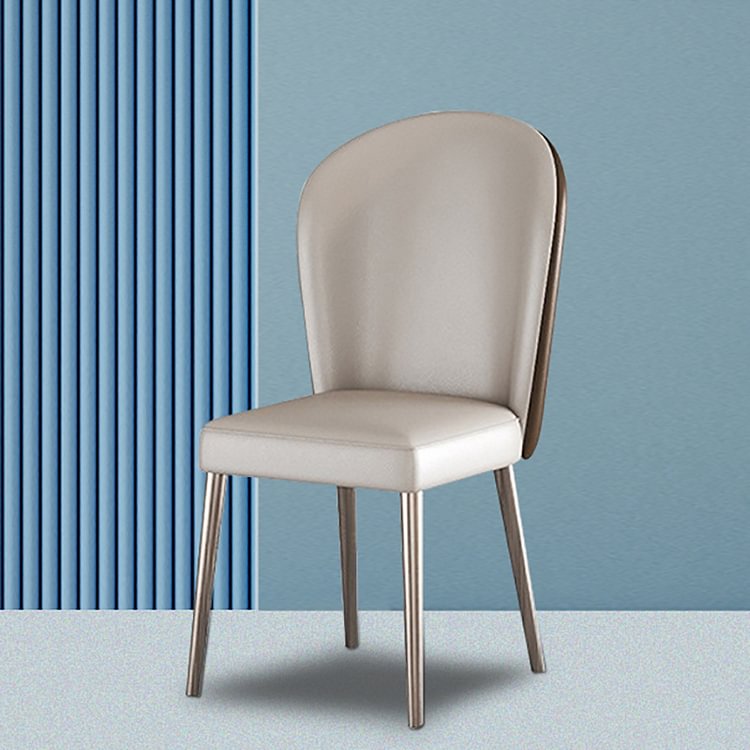 Homemys Modern Upholstered Dining Chair With Stainless Steel Legs