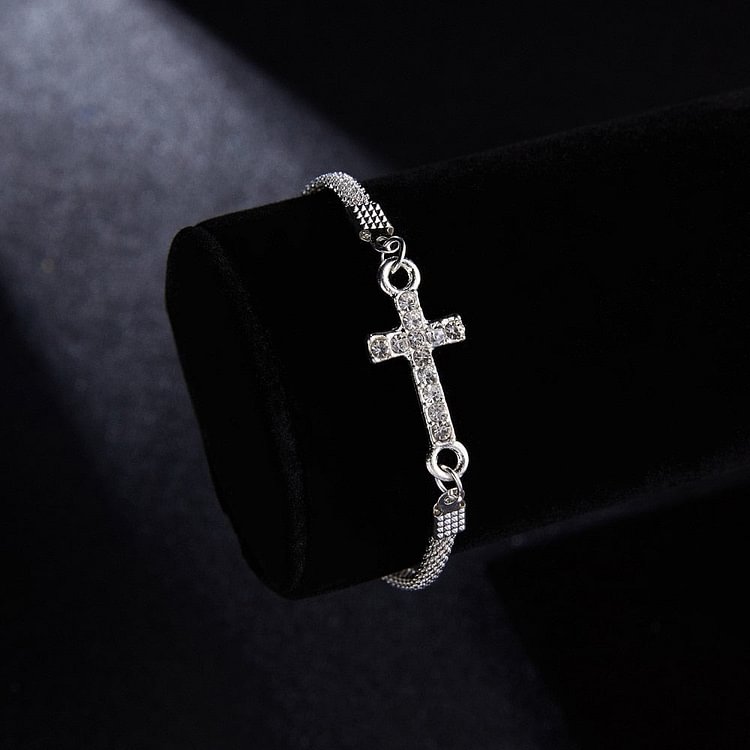 YOY-Rhinestone  Prayer Cross Bracelets For Women