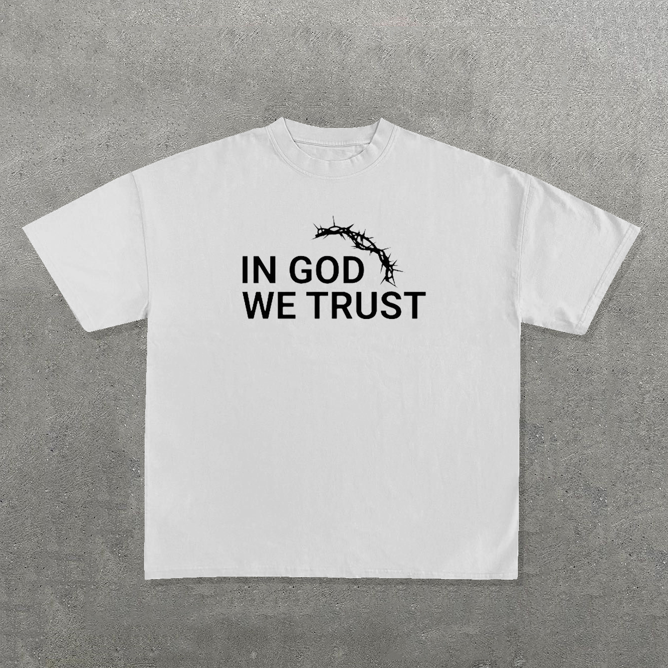 Sopula In God We Trust Jesus Print Graphic Cotton T-Shirt - SOPULA