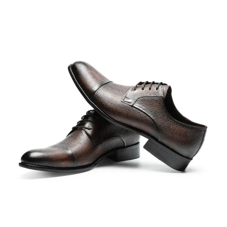 Gentleman's Oxford Shoes Classic Lace Up Formal Shoes Business Lather Shoes-vocosishoes