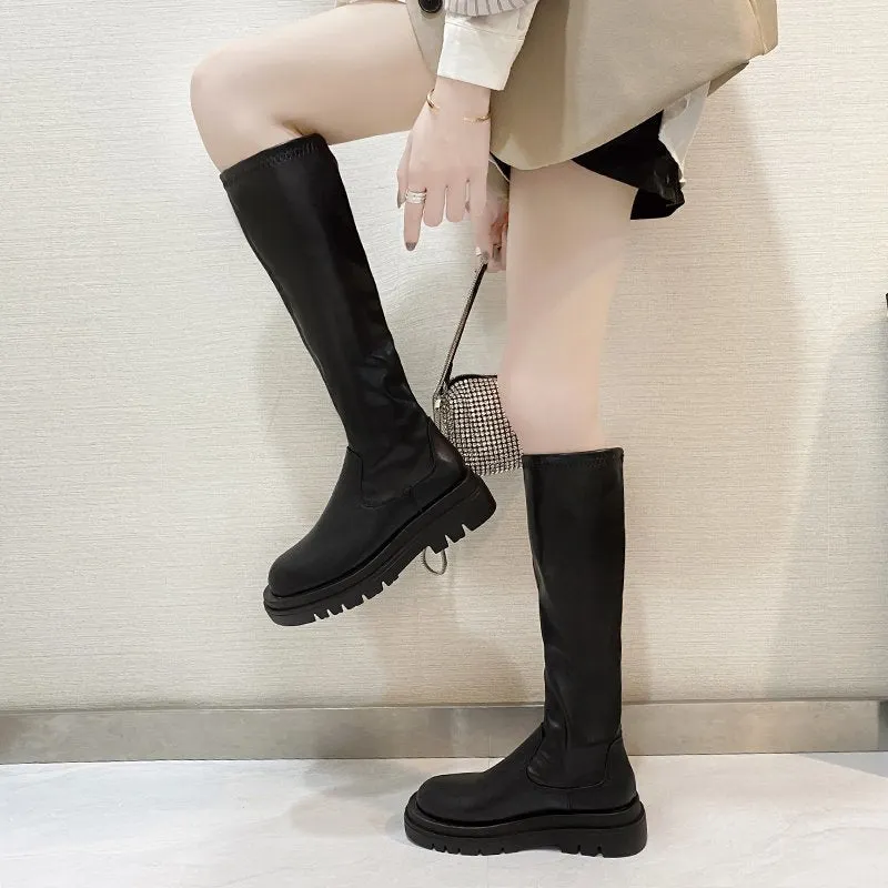 Women Long Boots Over the knee Ladies Luxury Fashion Autumn Winter Shoes Platform Fashion Woman Footwear Slip On 2021 New