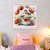 Poppy Bird Teacup-14CT Counted Cross Stitch 40*40cm/15.75*15.75in