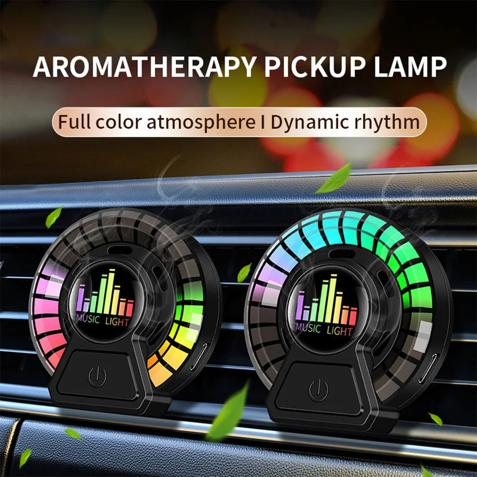 Car Air outlet Freshener Aromatherapy rgb Sound pickup lamp LED Breathing lamp Gu Long ocean Floral fragrance Solid Aromatherapy
