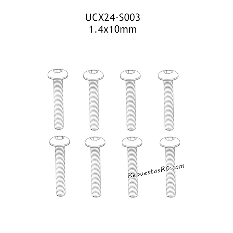 UDIRC UCX1801 Pro Partes 1.4x10mm Tornillo Hexagonal de Cabeza Cil&iacute;ndrica para M&aacute;quinas UCX24-S003
