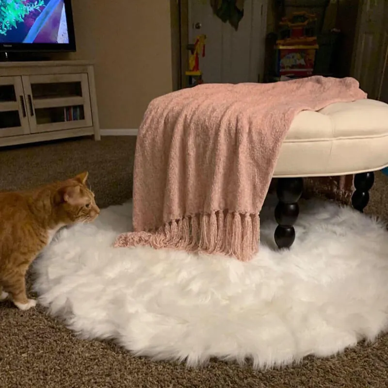 Faux Fur Round Area Rug
