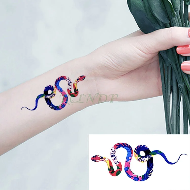 Waterproof Temporary Tattoo Sticker Snake Scorpion Gecko Animal Design Flash Tatoo Fake Tatto Hand Arm Body Art for Women Man