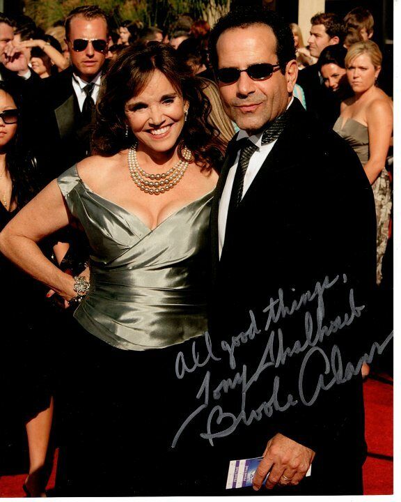 BROOKE ADAMS and TONY SHALHOUB signed TONY AWARDS RED CARPET 8x10 Photo Poster painting