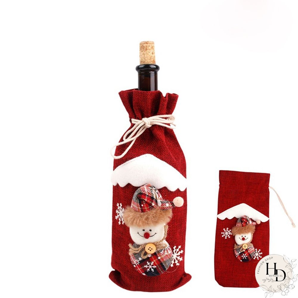 Christmas Wine Bottle Cover Santa Claus Snowman Tableware For Christmas New Year Decorations