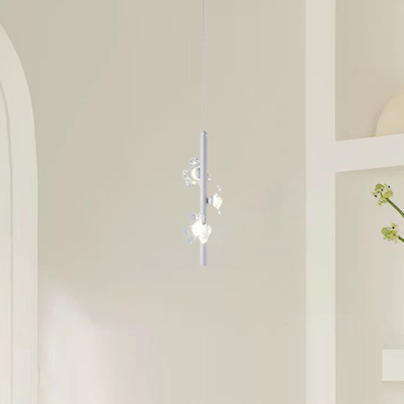 Contemporary Nordic Cylinder Flower Iron Acrylic LED Pendant Light For Bedroom