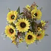 9 Stems Artificial Sunflower Bunch Autumn Home Interior Table Styling Wedding Floral Decor