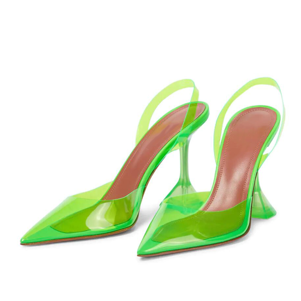 95mm Begum Crystal Slingback Party Wedding Women's Pumps Transparent-vocosishoes