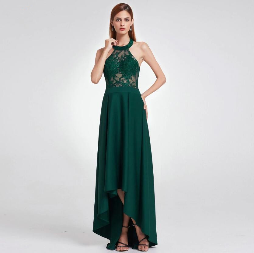 Elegant Emerald Mermaid Prom Dress Long Lace Appliques Evening Gowns - lulusllly