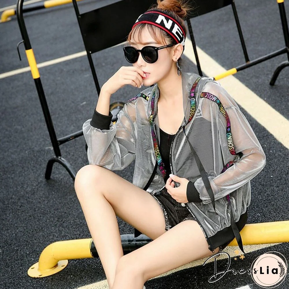 Coat Women Jackets Harajuku Coats And Jacket Streetwear Windbreaker Loose Ribbon Baseball Uniform Sun Summer