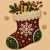Framed Christmas Stockings - Pearls Painting Kit DIY Diamond Painting Pearl Dot Crafts 20x20CM
