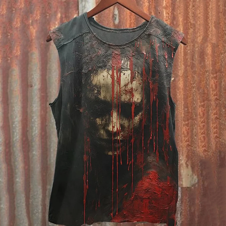 Comstylish Men's Bloody Dark Horror Gothic Halloween Vest