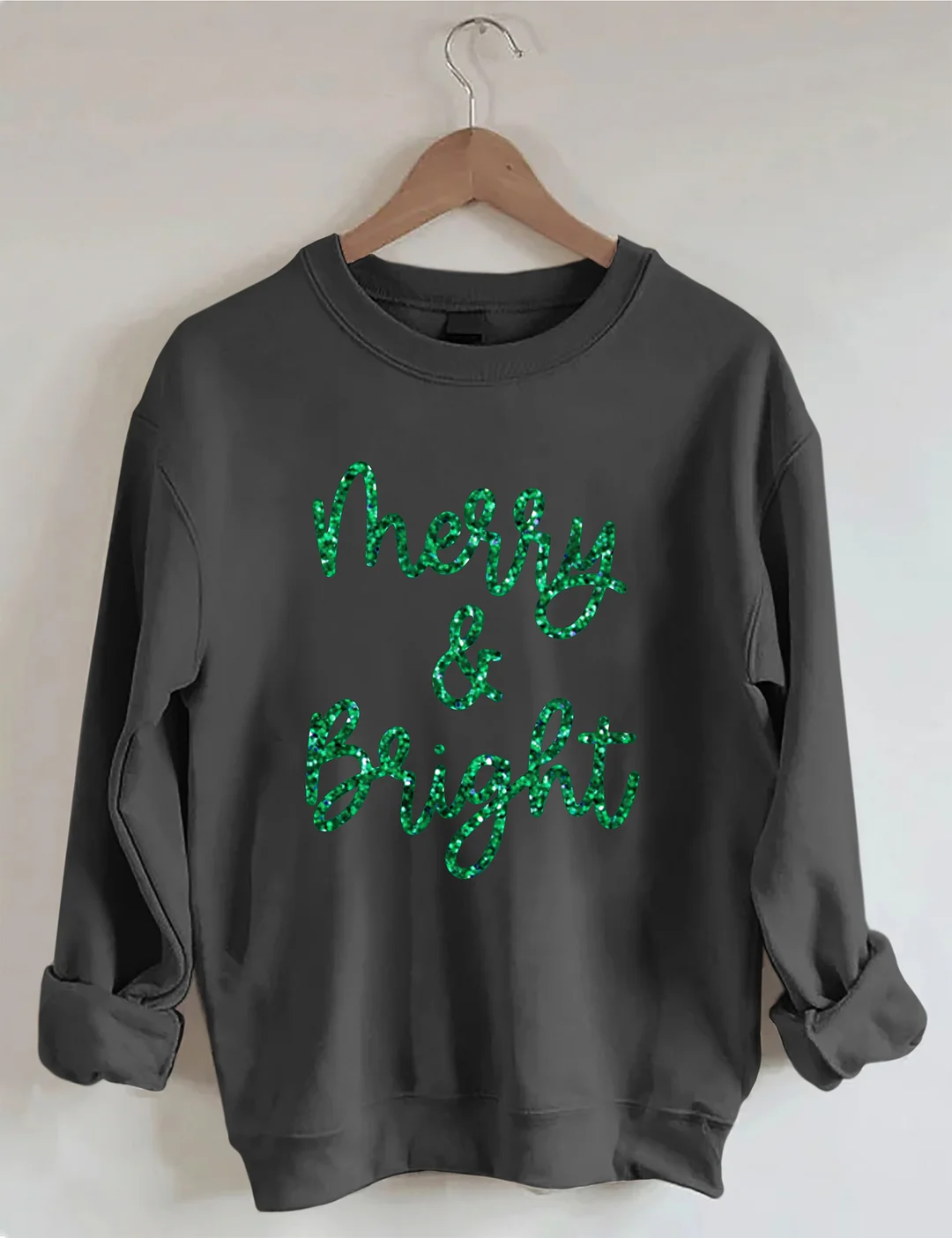 Sparkly Glitter Merry And Bright Sweatshirt