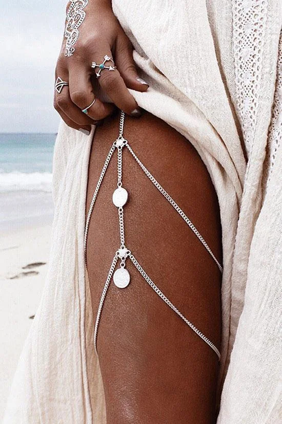 Boho Multilayer Thigh Chain-elleschic