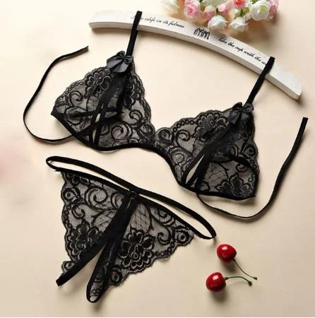 Sexy Lingerie Erotic Cup Bra Sets Underwear For Women Wire Thin Lingerie Breathable Comfortable Bras Set Erotic Underwear 1015-1