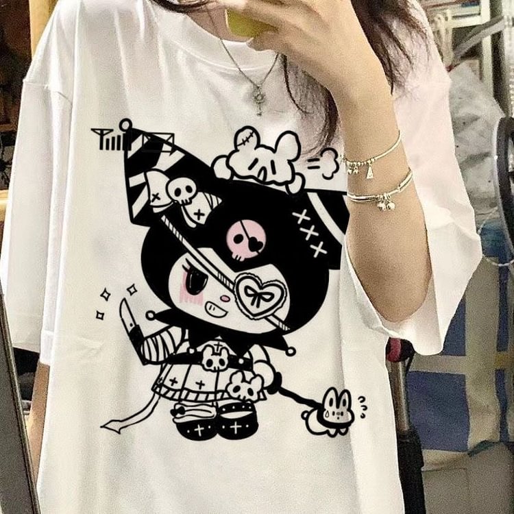 Sanrio Kuromi Cute Summer T-shirt weebmemes