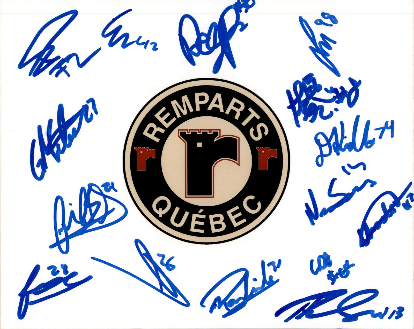 Quebec Remparts SIGNED 8x10 Photo Poster painting QMJHL 19/20 TEAM +++ BIBEAU SAVOIE CARON +++