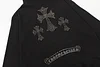 Chrome Hearts Rhinestone Cross Hoodie - Black Gothic Streetwear Sweatshirt 2633