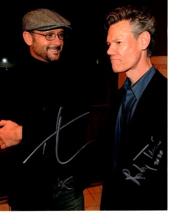 TIM MCGRAW and RANDY TRAVIS signed autographed Photo Poster painting RARE!!!