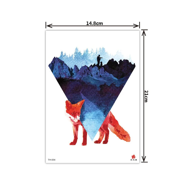 New style tattoo stickers anti-real big picture waterproof sweat flower arm tattoo stickers sika deer parrot tattoo stickers