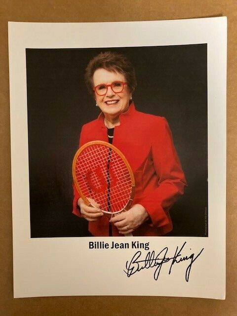 Billie Jean King Boldly Signed 8 1/2 x 11 Sharp Photo Poster painting with COA