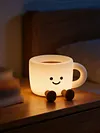 Coffee Cup Night Light Rechargeable 7 Color Changing Dimmable Warm Light with Timer Touch Control Bedside Lamp for Nursery Bedroom Gift