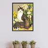 Katzen DIY, teilweise Bauch, Vollrundbohrer, Diamantkunst, Malsets, Diamanten, Gem, Gem-Kunst f&uuml;r Erwachsene, Anf&auml;nger, Wohnkultur 45x60cm.