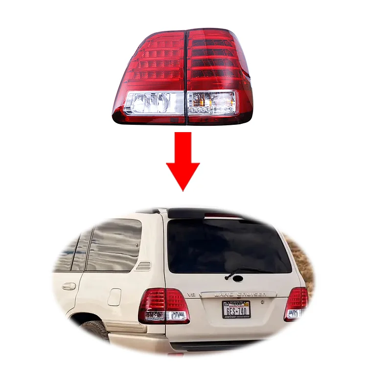Upgrade LED LC100 taillight taillamp for Toyota lc100 land cruiser FJ100 LC100 tail light tail lamp 1998-2007 assembly ITN Auto