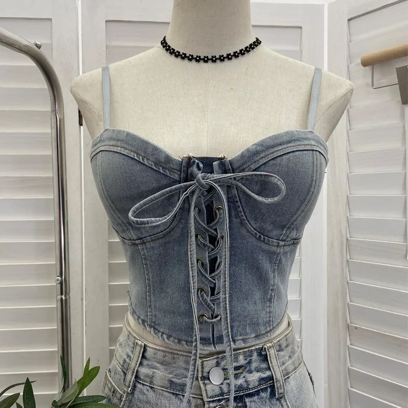 Uveng Real Beat With Chest Pad Adjustable Strap With Denim Vest Strap Strap Slings Bras