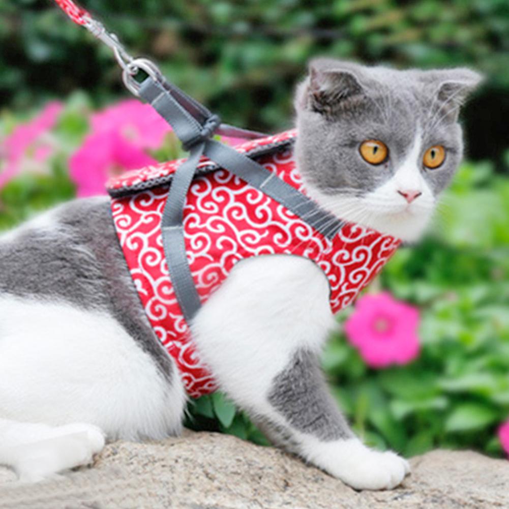 

Japanese Style Pet Dog Cat Harness Vest Collar Outdoor Walking Leash Set, Red, 501 Original