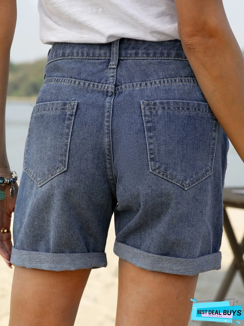 Casual Plus Size Denim Shorts