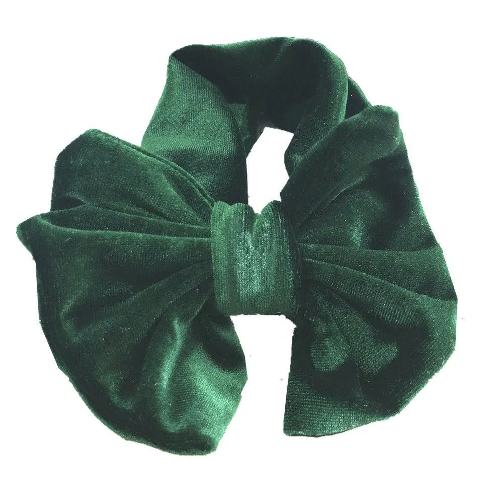 2019 Brand New Baby Toddler Kids Girls Bow Hairband Velvet Turban Knot Cotton Headband Solid Candy Color Headwear Gift 3M-12T