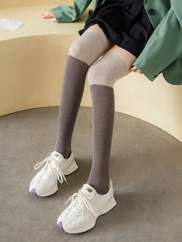 Casual Contrast Color Stockings Accessories
