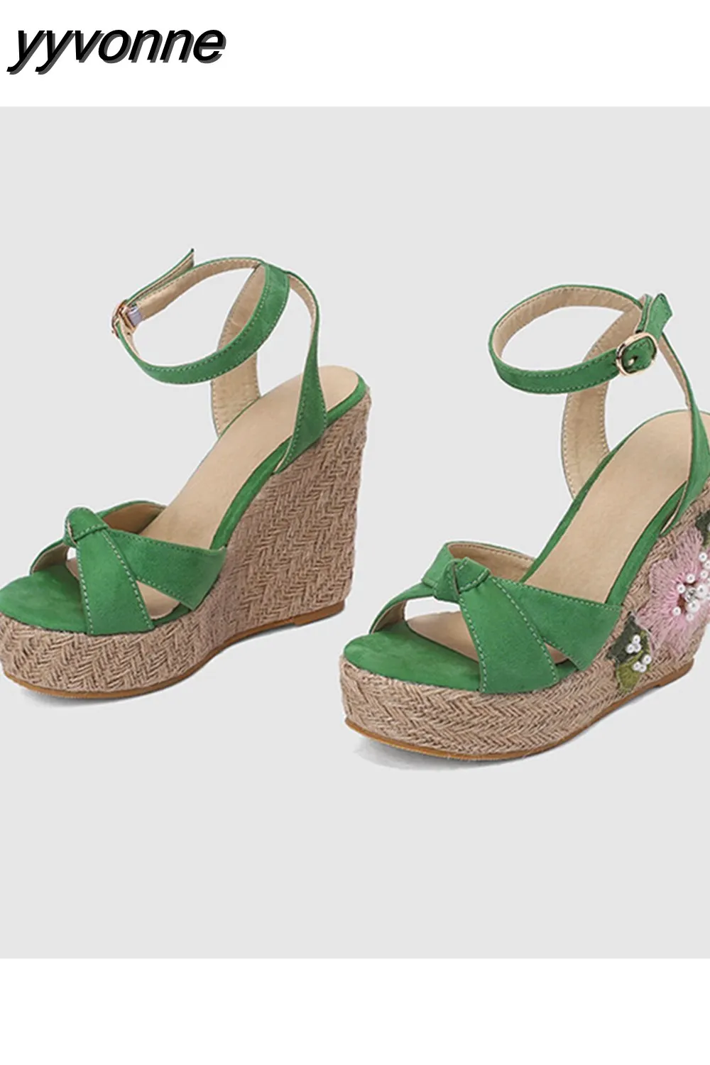 yyvonne High Heel Sandals For Women Cross Strap Fashion Platform Sandals Shoes Summer Narrow Band High Heeled Straw Espadrille