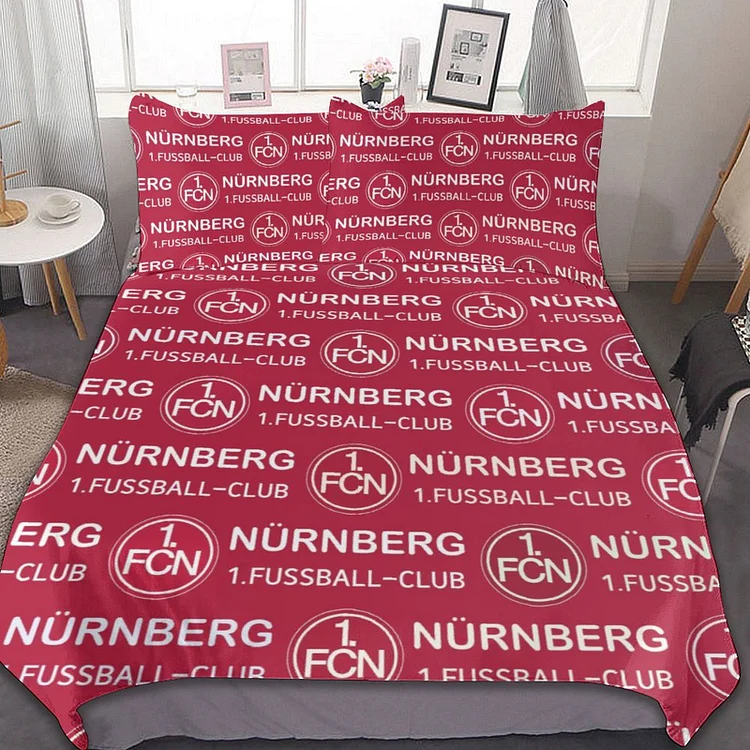 FC Nürnberg Bettwäscheset 3 Stück Kinder Erwachsene Steppdeckenbezug Steppdeckenbezug Multi Size Laken Set