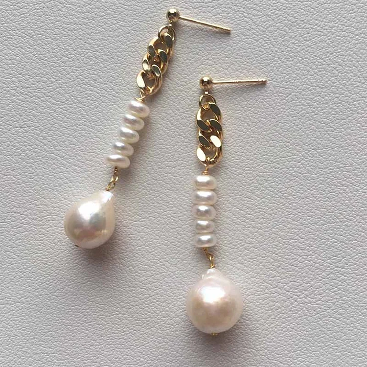 Pearl Beaded Earrings Handmade Jewelry