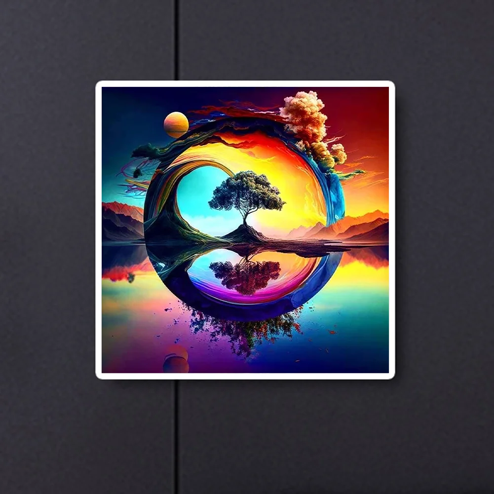 Diamond Painting - Full Round Drill - Rainbow Tree(30*30cm)