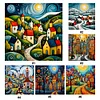 (Multi Style)Colorful Houses-Full Embroidery 2 Strands 14CT Stamped Cross Stitch-40*40CM