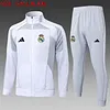 2025/2026 Real Madrid White Gray Long Zipped Jacket Football Shirt 1:1 Thai Quality