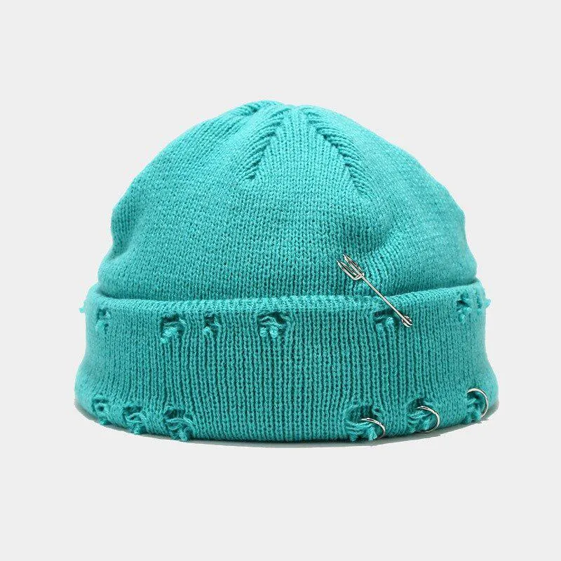 Brownm Distressed Beanie