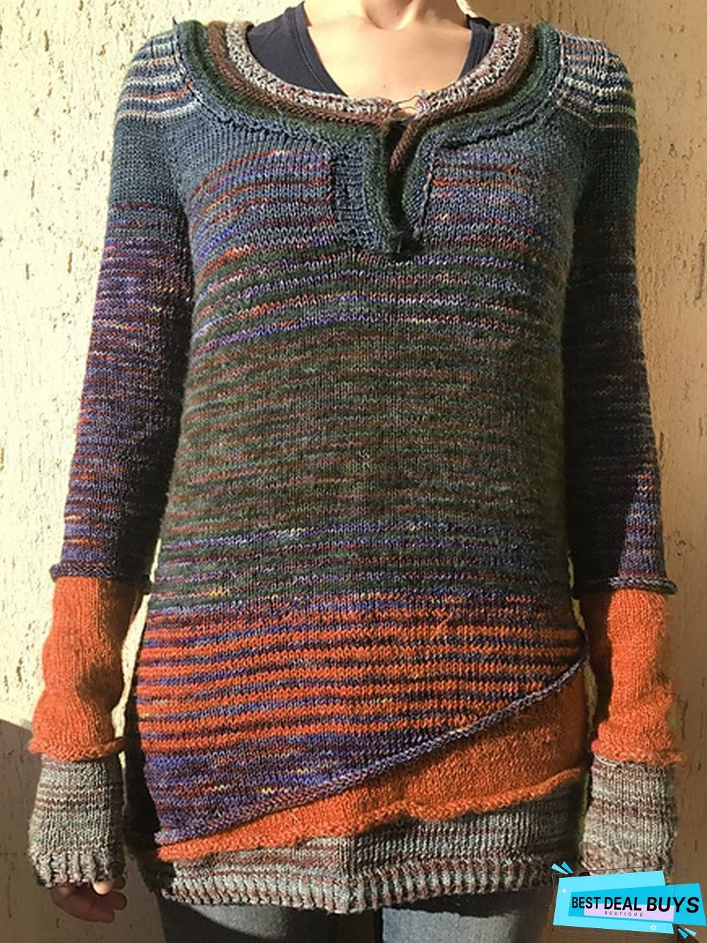 Red Crew Neck Wool Blend Plain Short Sleeve Sweater